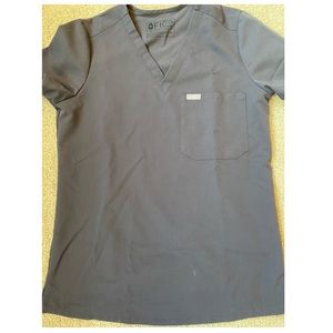 FIGS Caterina Charcoal Scrub Top